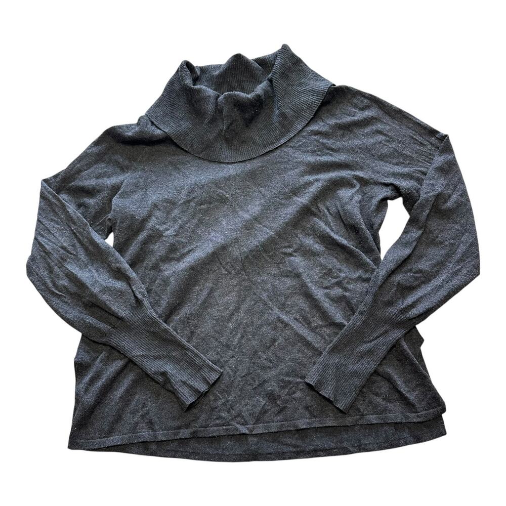 Womens Sweater Size Medium Gray Loose Cowl Neck
